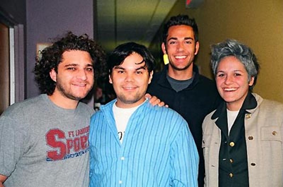 Jeff Marx, Robert Lopez, Zachary Levi (ABC's 'Less Than Perfect') and Gina Aglietti (Stella Adler Studio of Acting) at 