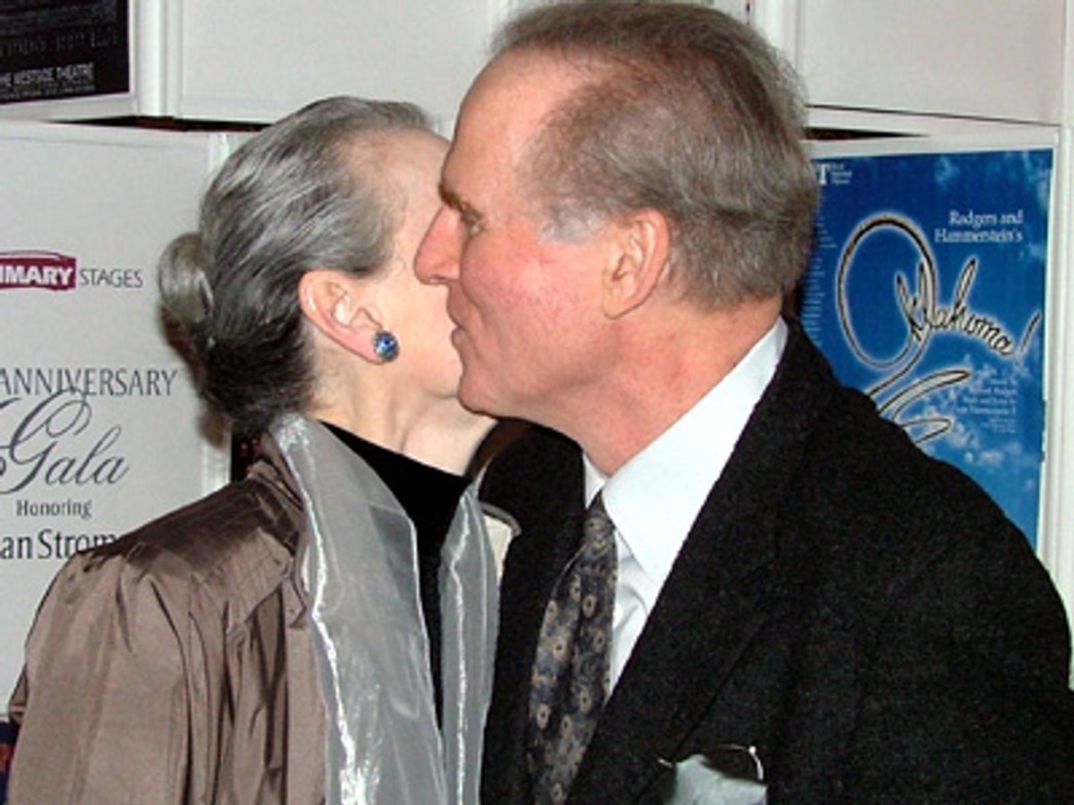 Marian Seldes and Charles Grodin share a moment at 
