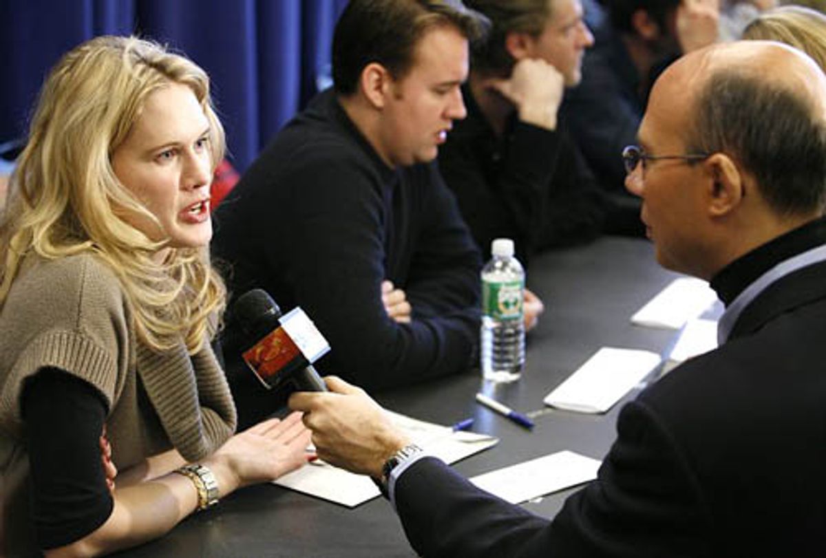 Stephanie March being interviewed by Richie Ridge at 