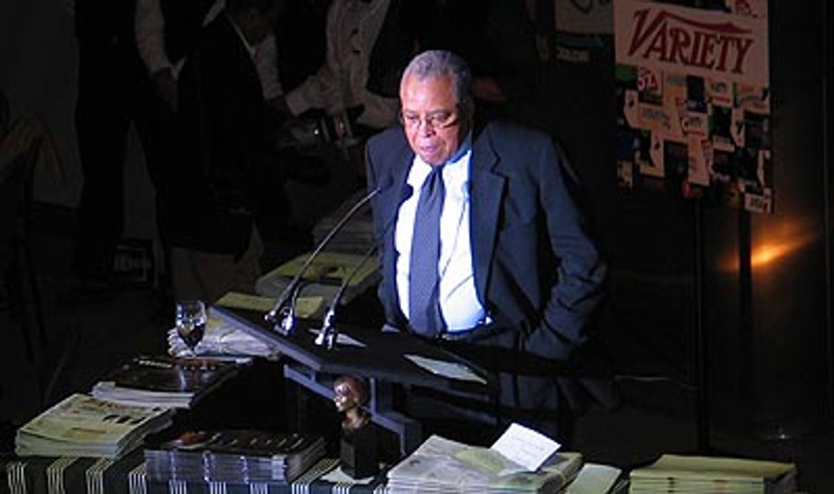 James making his acceptance speech...
 at 