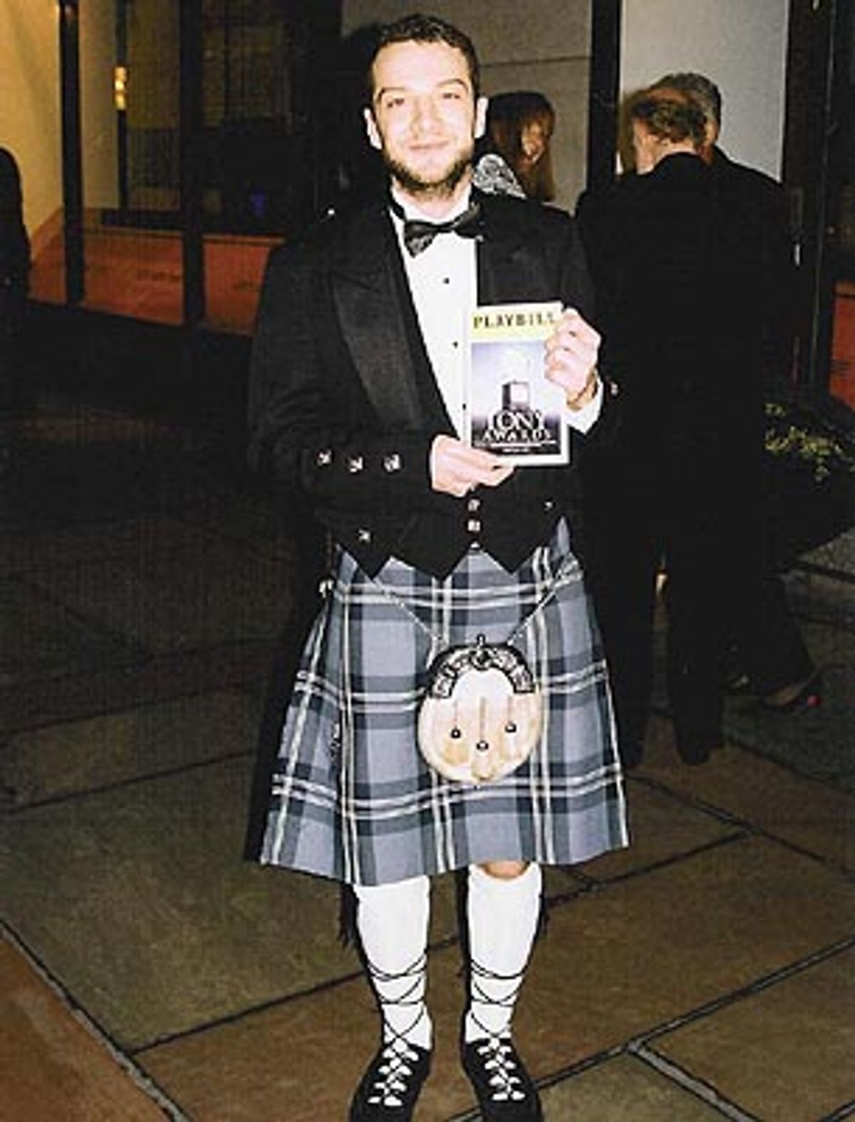 Euan Morton showing off his Scottish roots at 