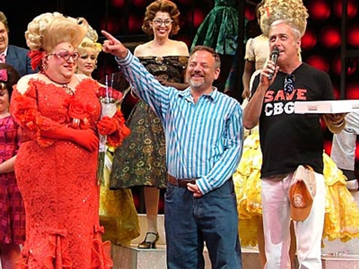 On hand for the traditional 'Krispy Kreme' send-off were Tony
Award-winners Marc Shaiman and Scott Wittman. at 