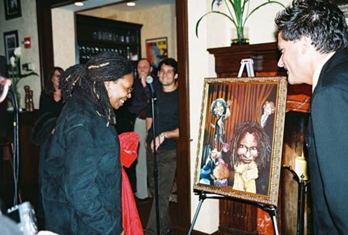 Whoopi checking out the new work of art at 