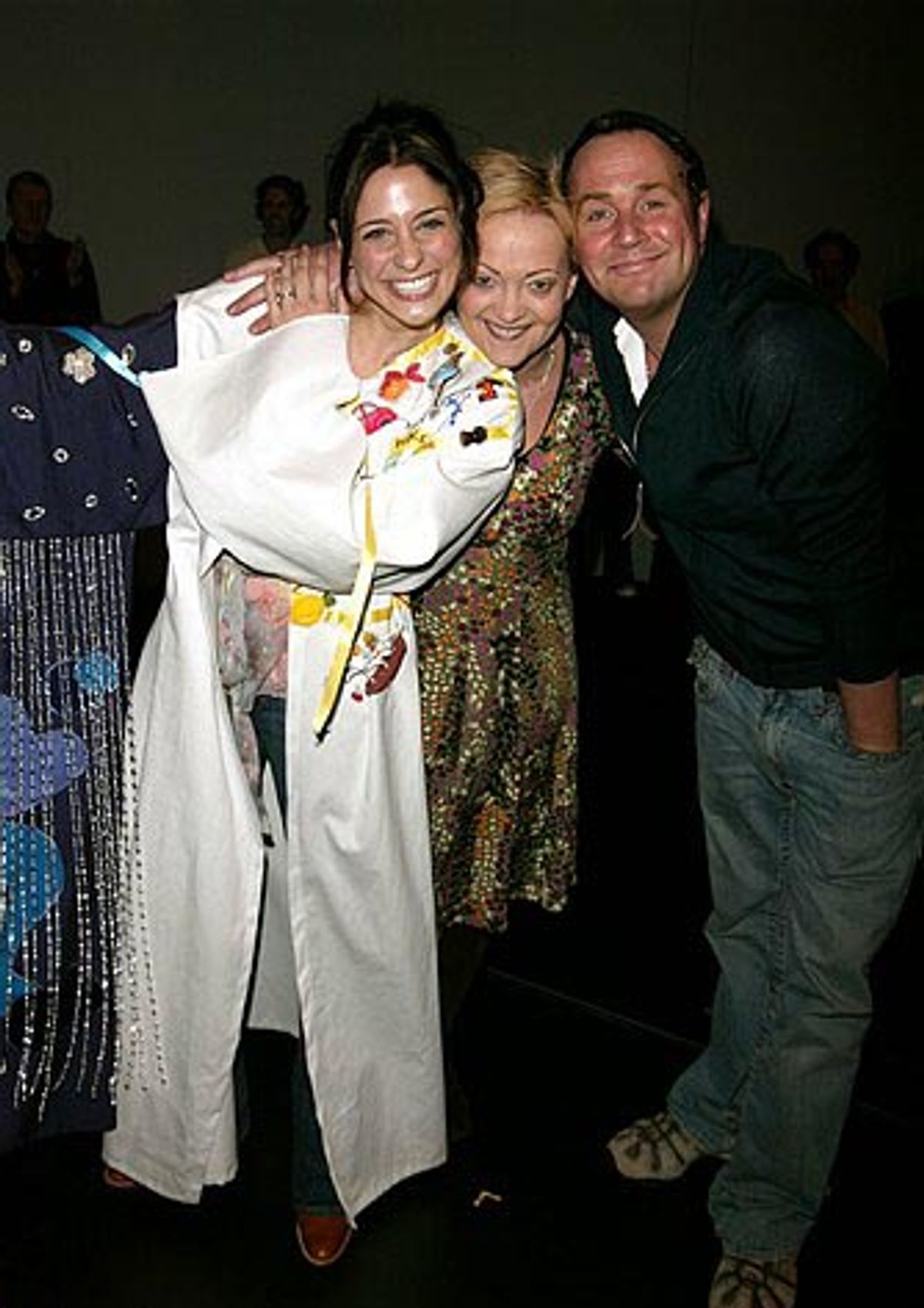 Michael Ball and Maria Friedman congratulating Elena at 