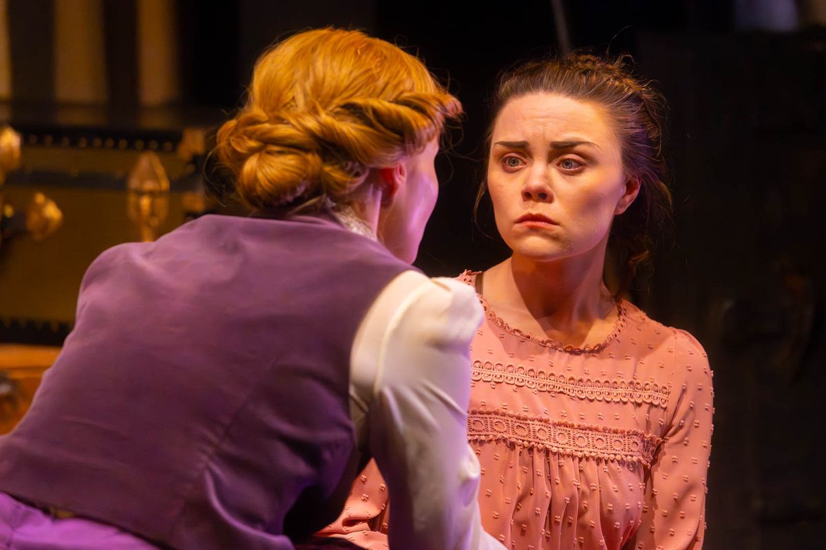 Meg (Amy Rene Byrne) scolds Amy (Arrianna Daniels) before asking her to apologize to Jo. Photo by Kyle Huggins. 