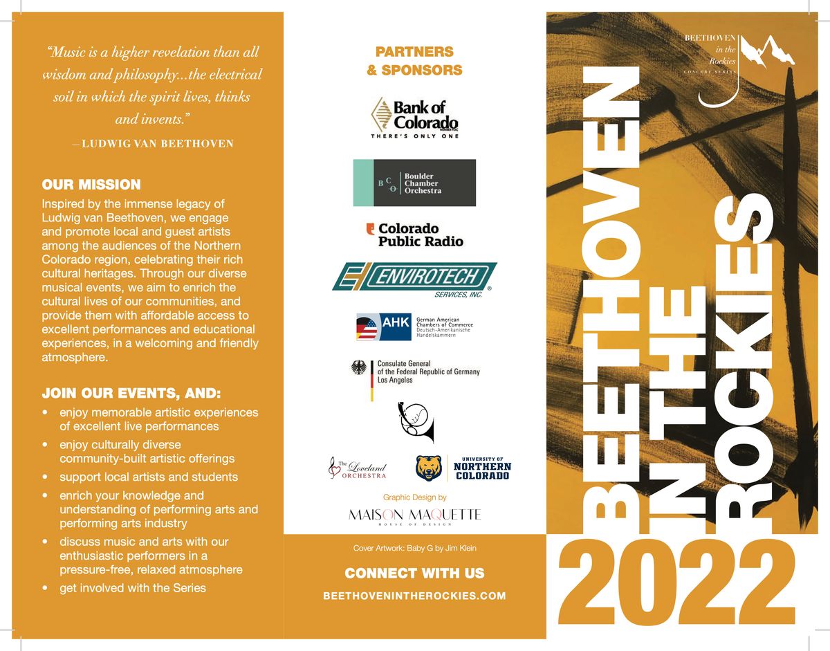 Beethoven in the Rockies: Concert Series (BITR) Official 2022 Brochure, pg. 1. Beethoven in the Rockies: Concert Series (BITR) Official 2022 Brochure, pg. 1.