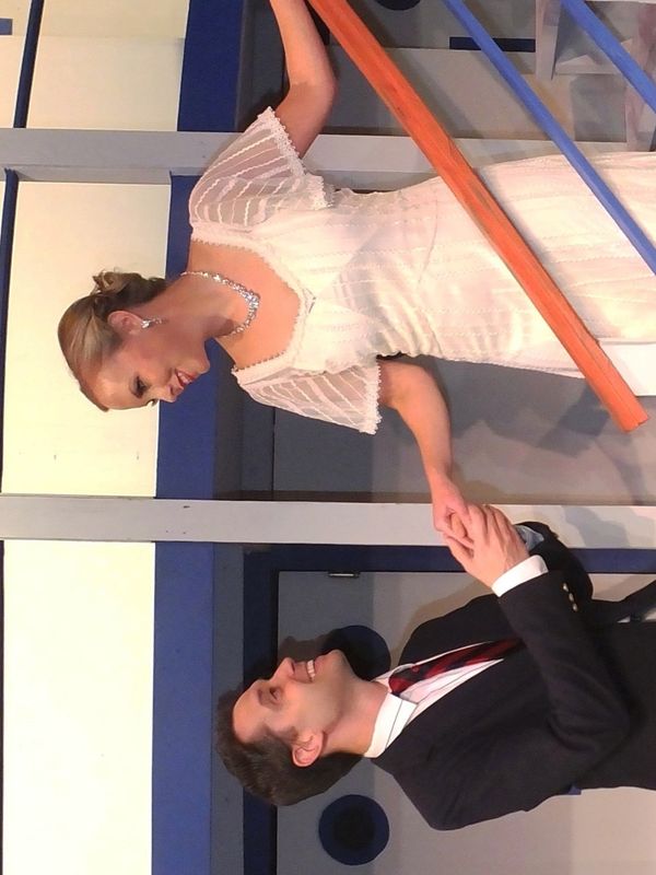 Anything Goes” aboard this mad cap ocean liner as Reno Sweeney (Danielle Caralis of Birmingham) leads the antics in Cole Porter’s musical Anything Goes. Or Reno Sweeney (Danielle Caralis of Birmingham) gets a “Kick Out Of You” in Cole Porter’s madcap musical Anything Goes. 3