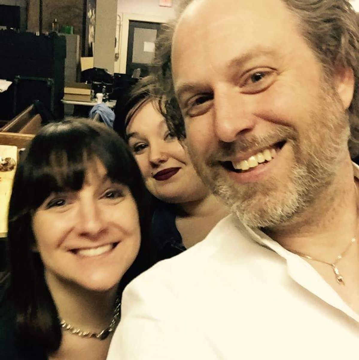 Megan & Ed as Sandy and John. Emily (Linda) photobombing. Megan & Ed as Sandy and John. Emily (Linda) photobombing.