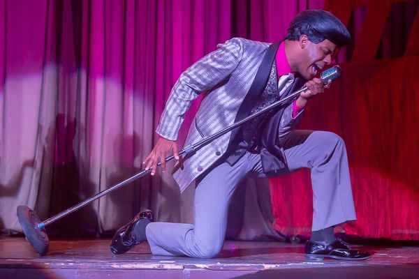 Dedrick Weathersby performs James Brown's hit songs. 5