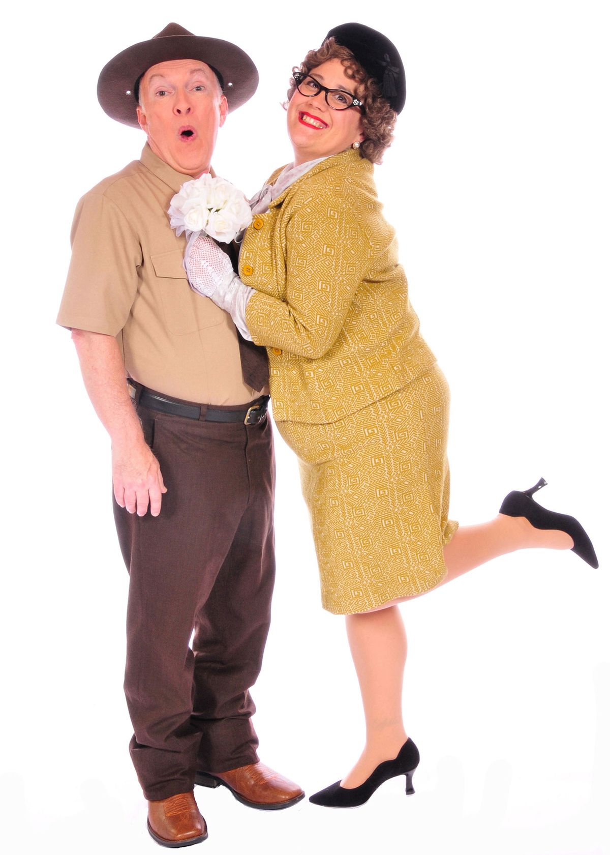 Danny Caputo as the Sheriff and Melissa Standley as Mayor Hyde in the musical All Shook Up playing at Lakewood Theatre Company, located at 368 S. State Street, Lake Oswego, OR 97034 from July 11 to Au