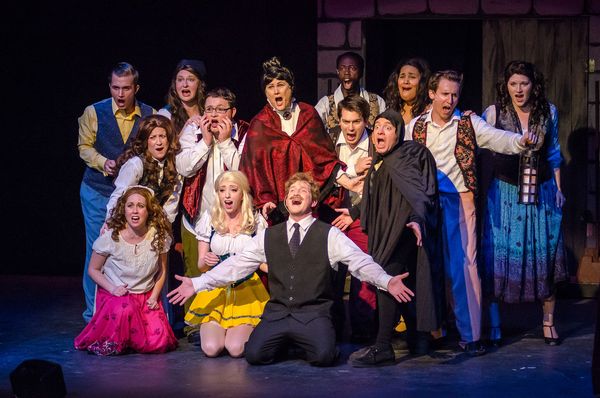 Igor (Matt Wetzel), Frederick Frankenstein (Jeremy Goldman), and Inga (Lindsey Landry) singing Roll In The Hay. Photo Credit: Bruce Press Photography 4