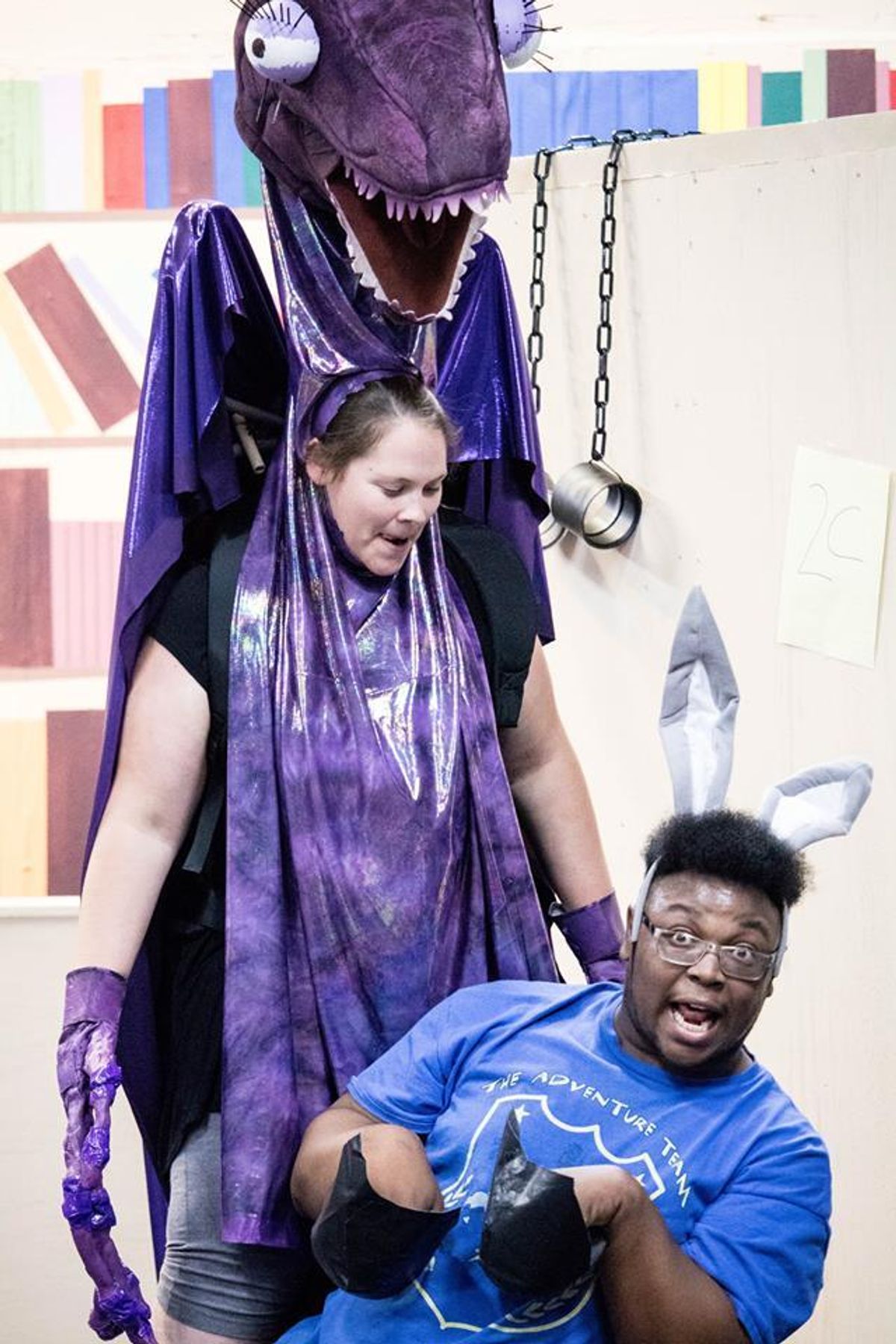 3.            The Dragon (Ashlie Workman) terrorizes the wisecracking Donkey (Alonzo Dixon.)