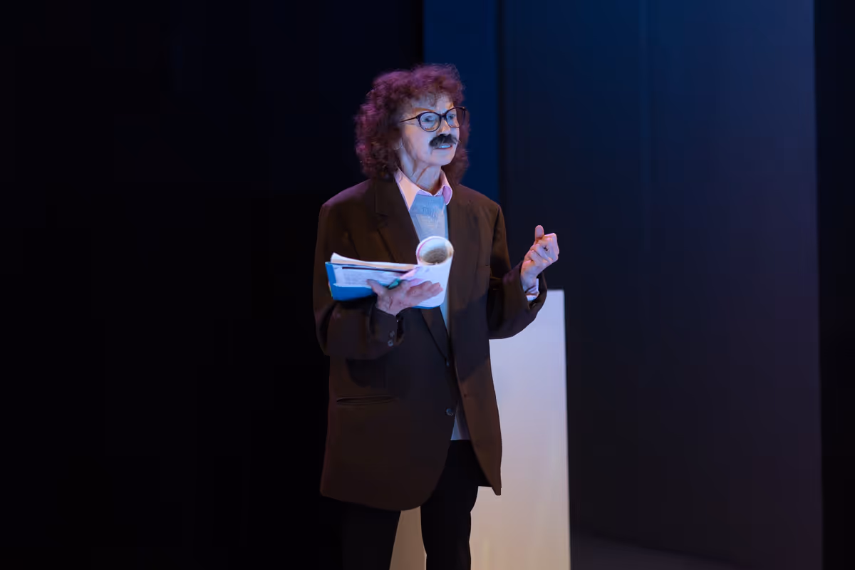 Getchie Argetsinger (Einstein) in The Words Will Come.  Photo by Edison Koo.  