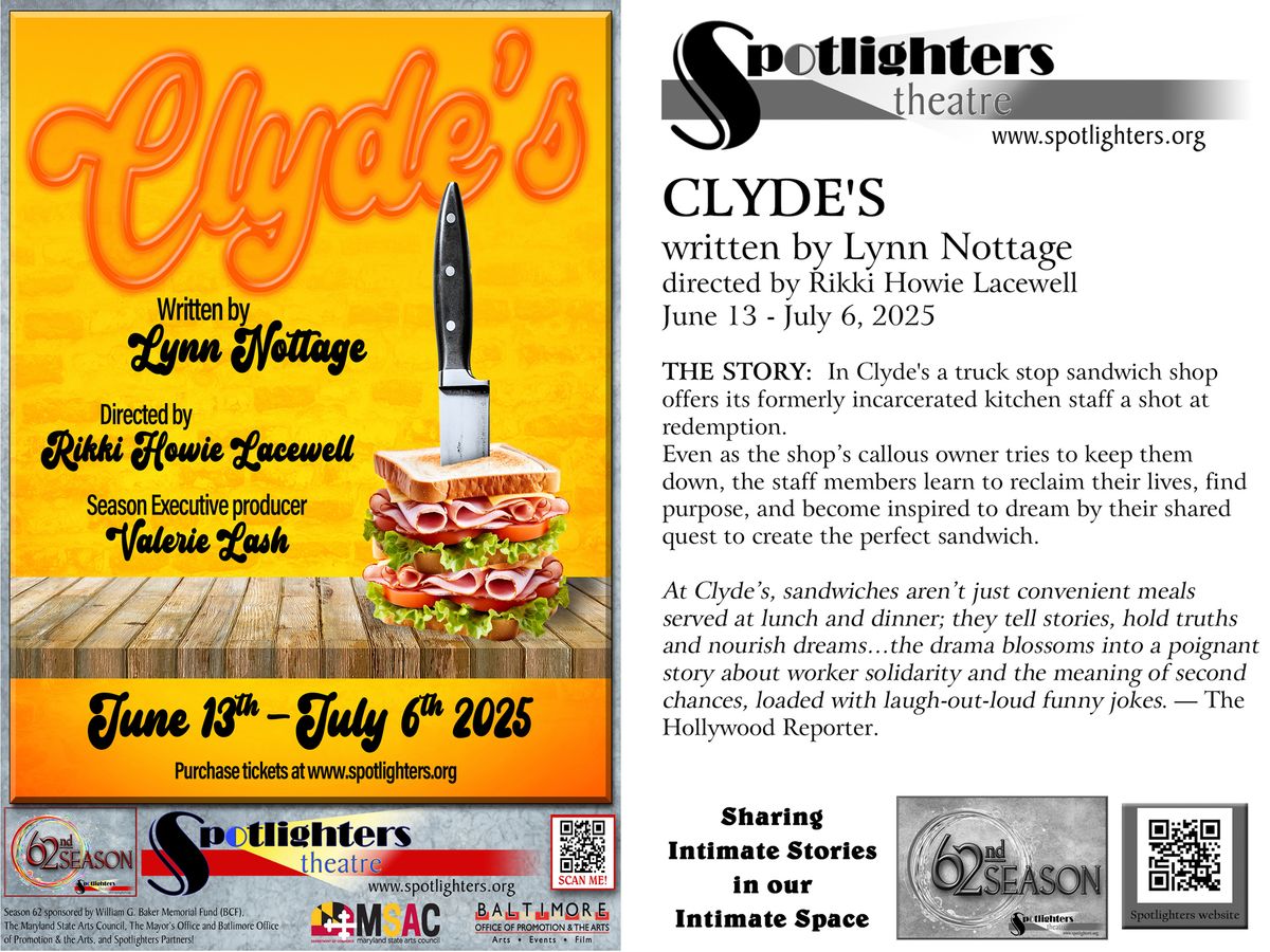 Clyde''''s at Spotlighters Theatre - June 13 - July 6, 2025 www.spotlighters.org/clydes
