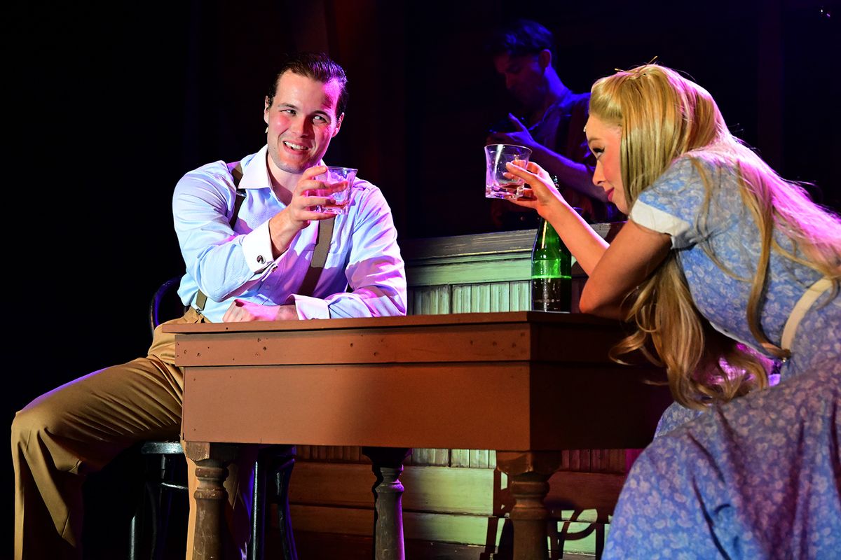 Riley Wesson as Bobby Child and Liv Pelton as Polly Baker in Crazy for You.