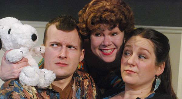 Mike Whittenberry, Britt Kline, and Abby Dorn in Columbus Civic Theater's production of Christopher Durang's "Beyond Therapy." 1