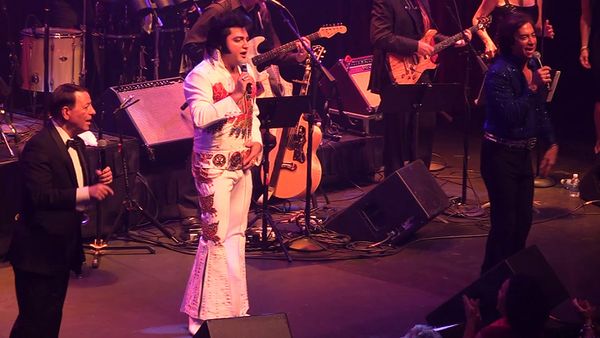 Photo of "AMERICAN TRILOGY" cast 'Frank Sinatra' (Gary Anthony), 'Elvis Presley' (Justin Shandor), & 'Neil Diamond' (Rob Garrett) 2