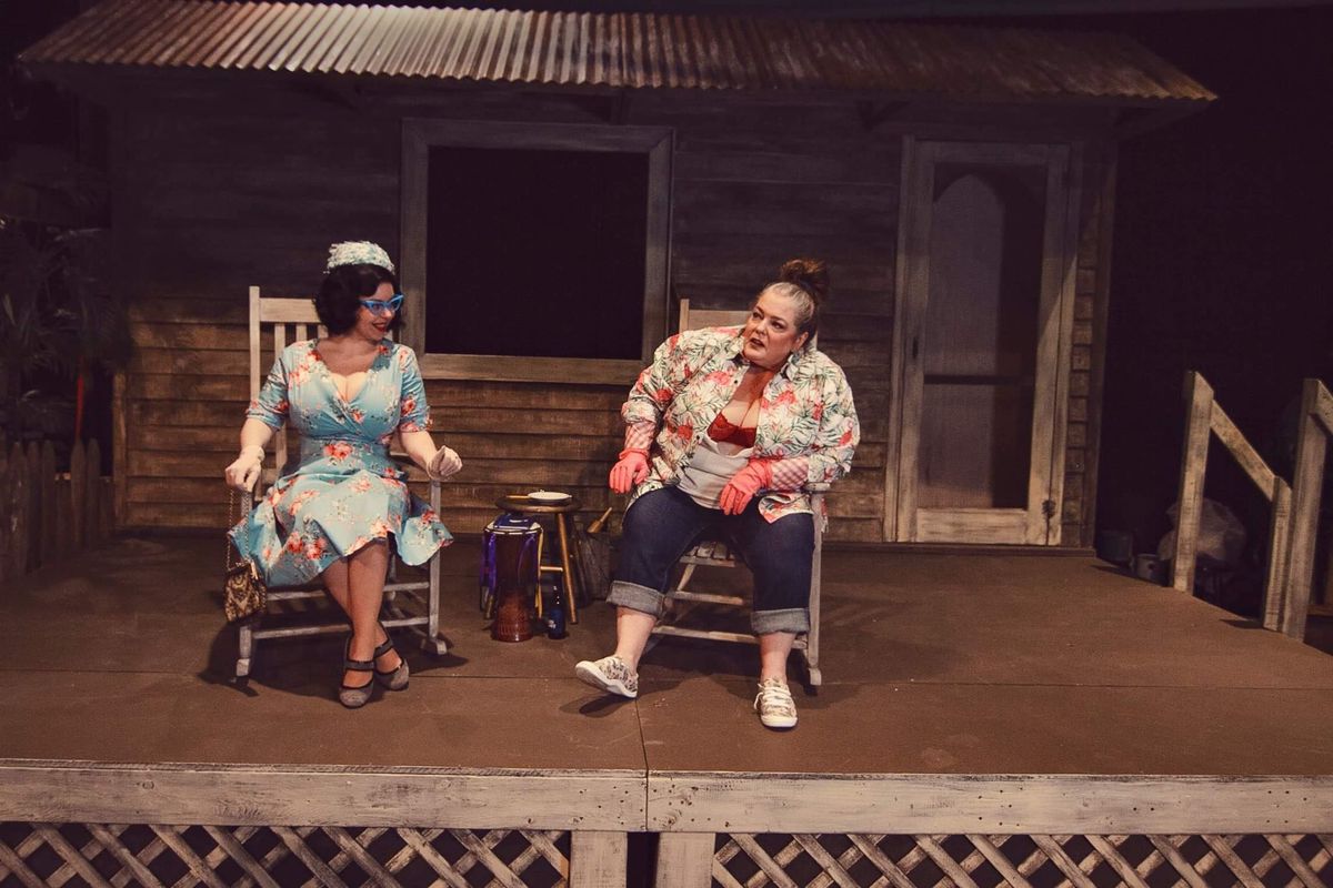 Agnes Fohn as Polly and Beth Bonnabeau as Polly in "The Gnadiges Fraulein" as part of THREE BY TENN at the Sherman Playhouse.