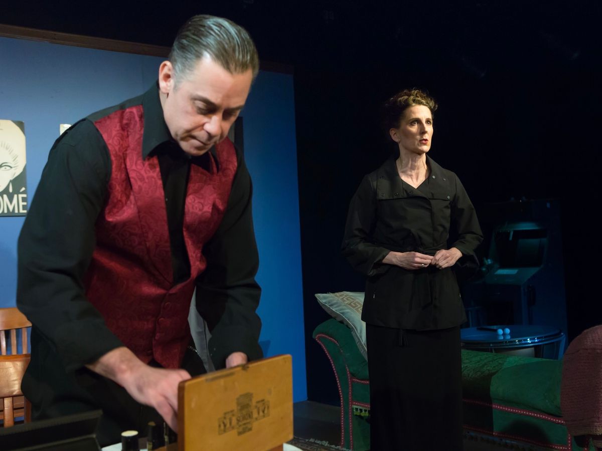 Judd McClunney (Norman, the dresser) and Beth Kitchin (Her Ladyship). Steven Ross, photographer Judd McClunney (Norman, the dresser) and Beth Kitchin (Her Ladyship). Steven Ross, photographer