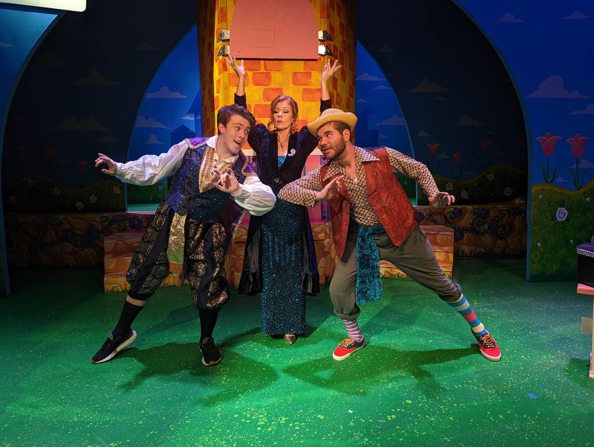 Prince (Brandon Marquez) and Eric (Stephen Denning) tease Maude (Ashley Smetherman Lemmler)