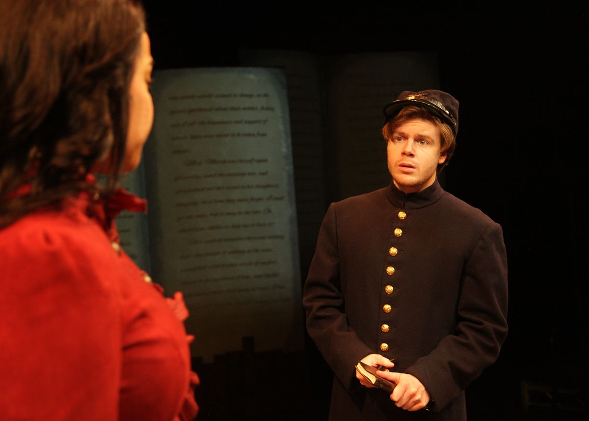 Katherine Chatman as Meg March and Christopher Diem as John Brooke in Chance Theater's production of "Little Women - The Broadway Musical" is playing November 25 - December 23, 2022 at Bette Aitken theater arts Center on the Cripe Stage. Music by Jason Howland; Lyrics by Mindi Dickstein; Book by Allan Knee. Based on the novel by Louisa May Alcott. Directed by Casey Long, Music Direction by Gabrielle Maldonado. Katherine Chatman as Meg March and Christopher Diem as John Brooke in Chance Theater's production of "Little Women - The Broadway Musical" is playing November 25 - December 23, 2022 at Bette Aitken theater arts Center on the Cripe Stage. Music by Jason Howland; Lyrics by Mindi Dickstein; Book by Allan Knee. Based on the novel by Louisa May Alcott. Directed by Casey Long, Music Direction by Gabrielle Maldonado.