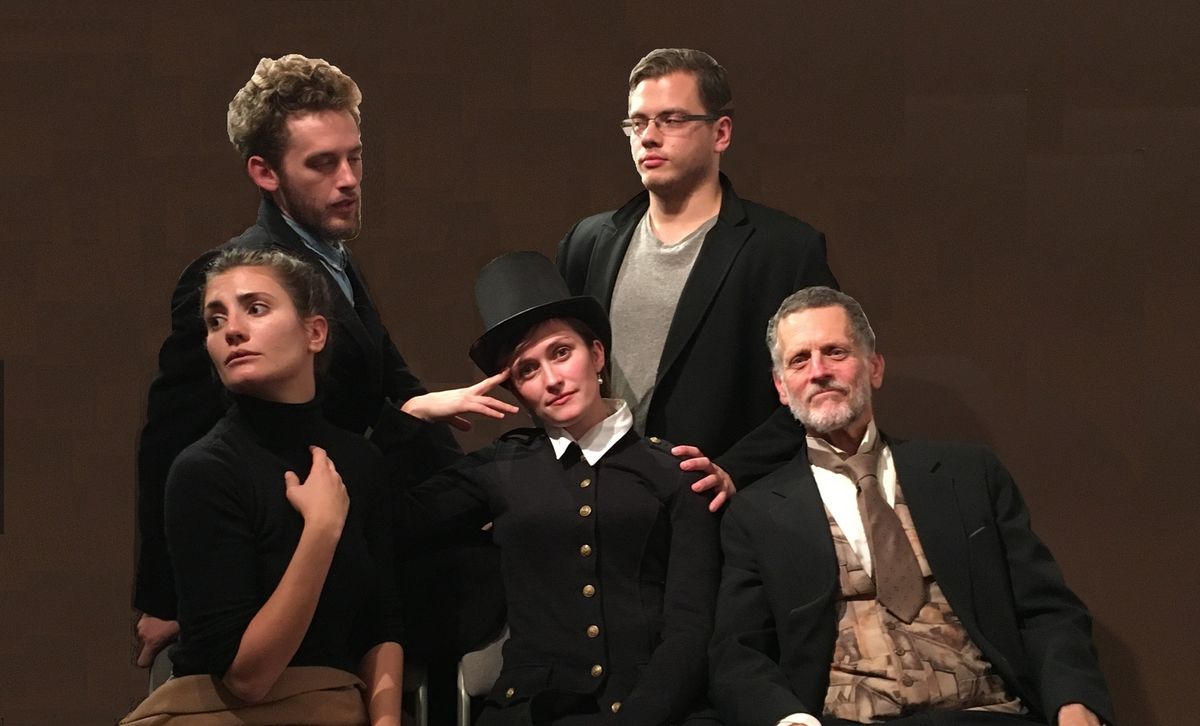 Juliet Monaco as Tennie, Adam Reilly as Canning, Elena Kritter as Victoria Woodhull, Henrick Sawczak as Blood and Chaz McCormack as Buck. Juliet Monaco as Tennie, Adam Reilly as Canning, Elena Kritter as Victoria Woodhull, Henrick Sawczak as Blood and Chaz McCormack as Buck.