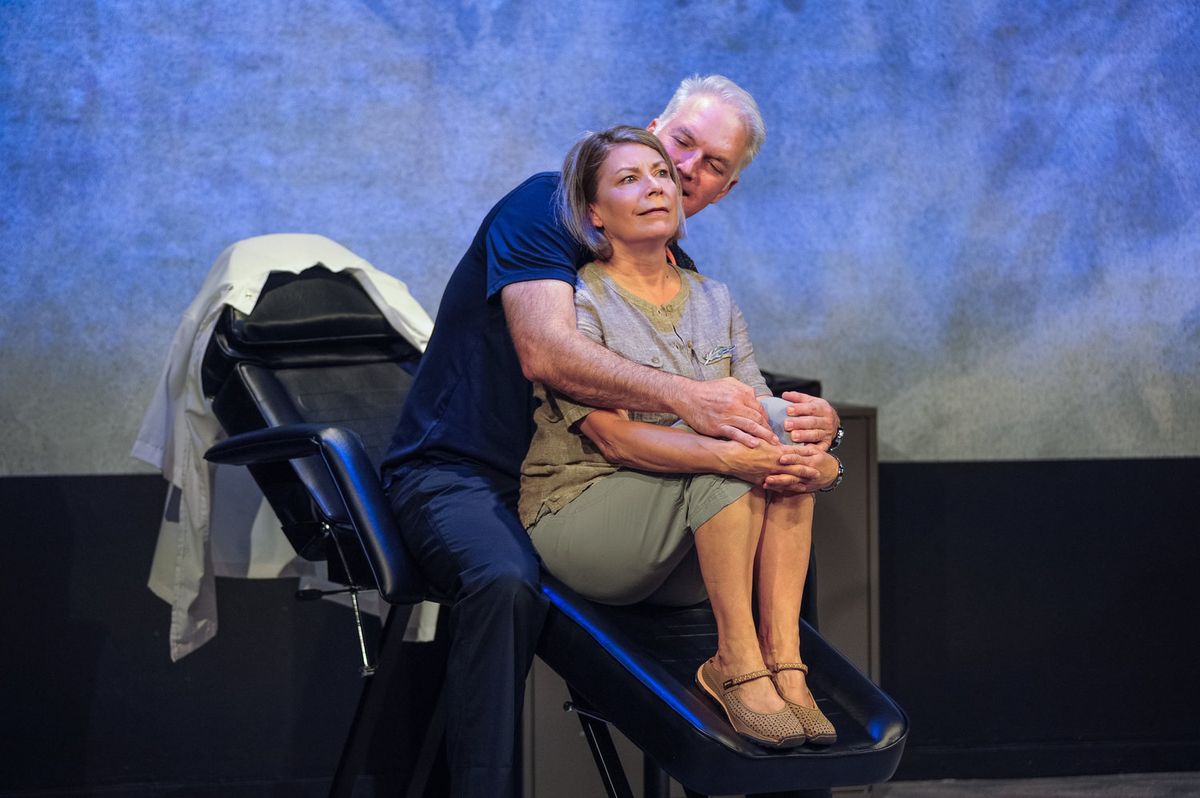 Actors Julia Glander and Alex Leydenfrost in Tipping Point Theatre's "The Impossibility of Now" by Y York. Photo by Jose Juarez. Actors Julia Glander and Alex Leydenfrost in Tipping Point Theatre's "The Impossibility of Now" by Y York. Photo by Jose Juarez.