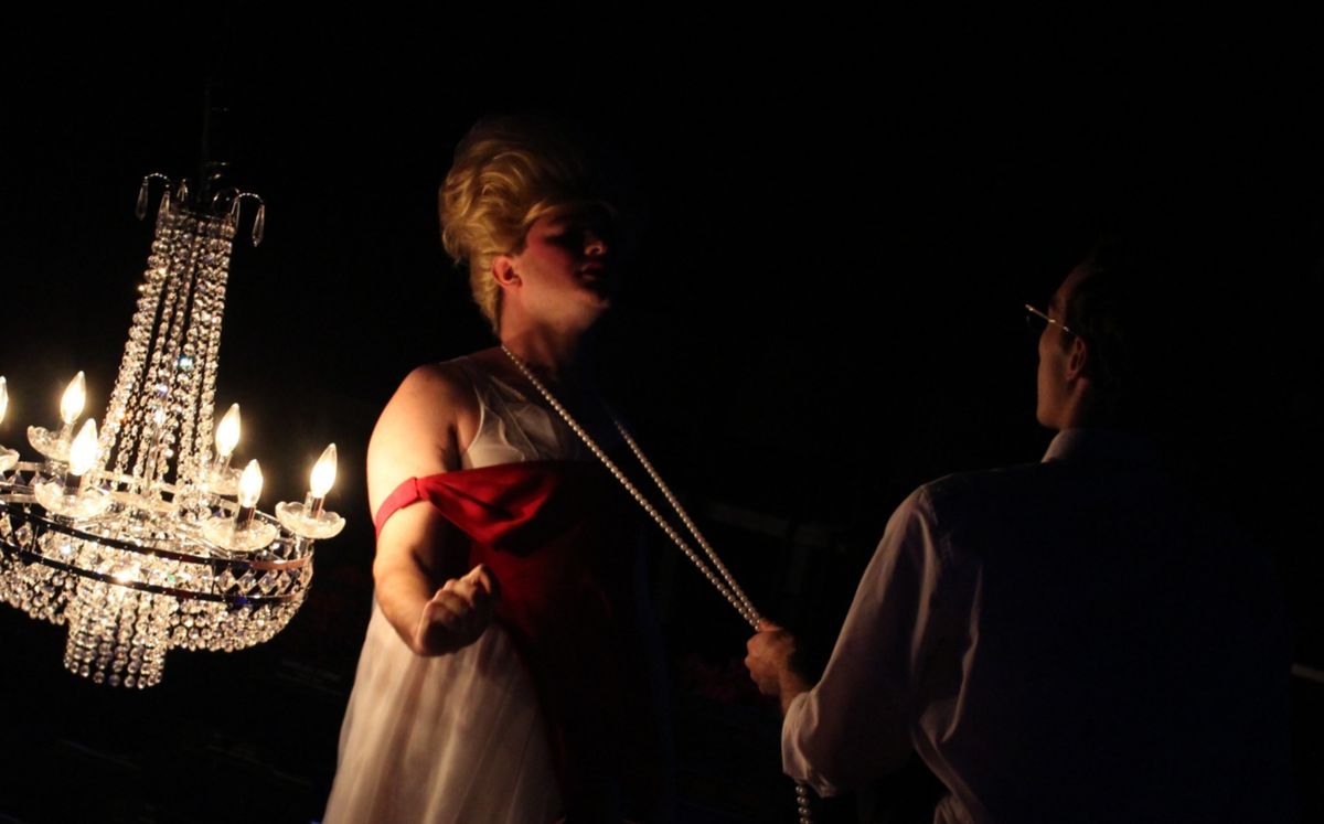 Sympathie the Clown and Connor Berkompas in THE MAIDS. Sympathie the Clown and Connor Berkompas in THE MAIDS.