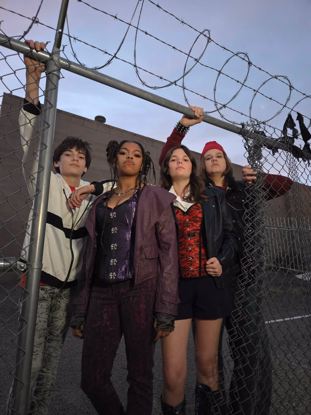 Michael Schut as Carlos, Marley Crump as Mal, Bea Busby as Evie, and Brady Gonzales as Jay