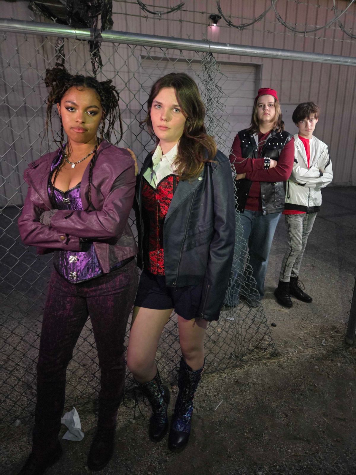 Marley Crump as Mal, Bea Busby as Evie, Brady Gonzales as Jay, and Michael Schut as Carlos