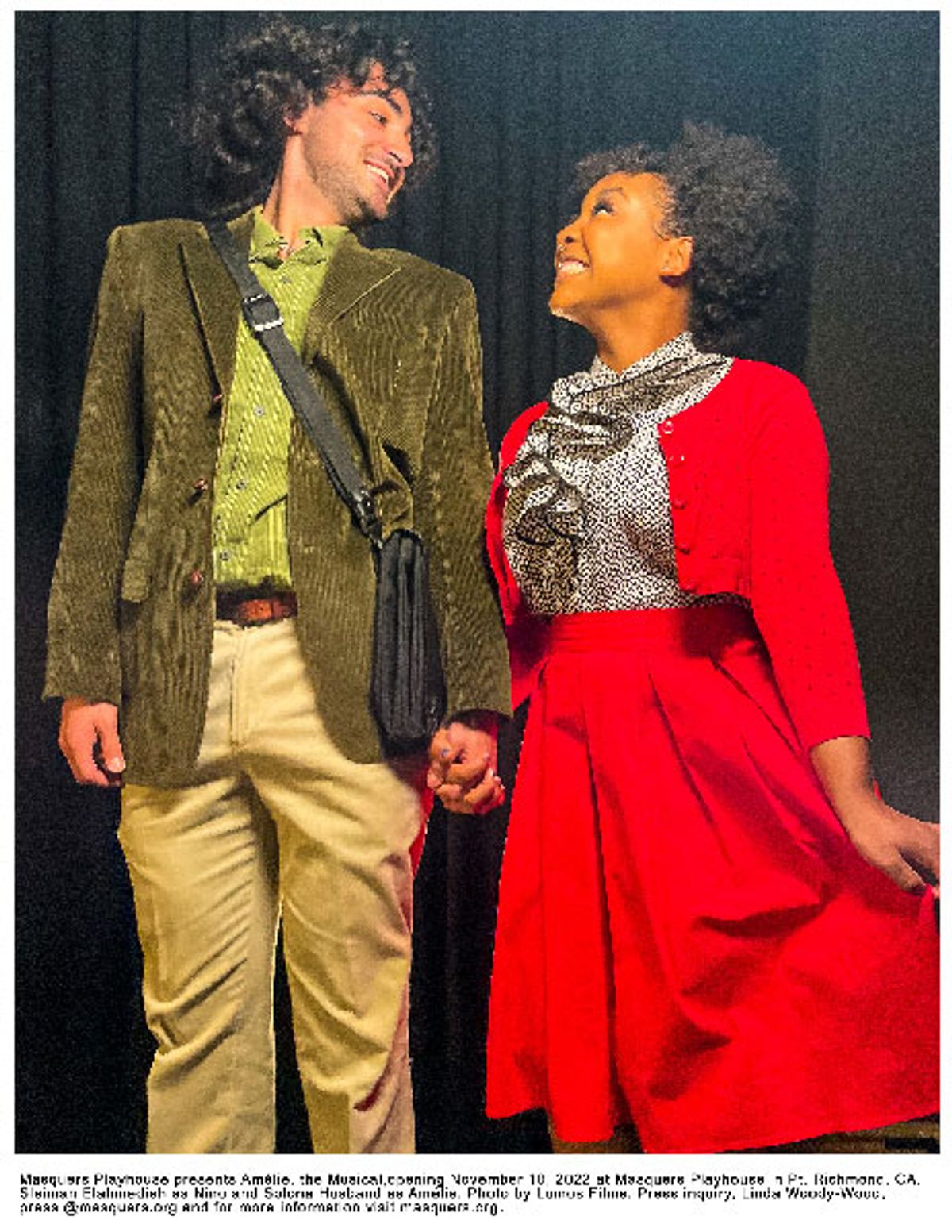 Sleiman El-Ahmediah as Nino and Solona Husband as Amélie in Amélie the Musical