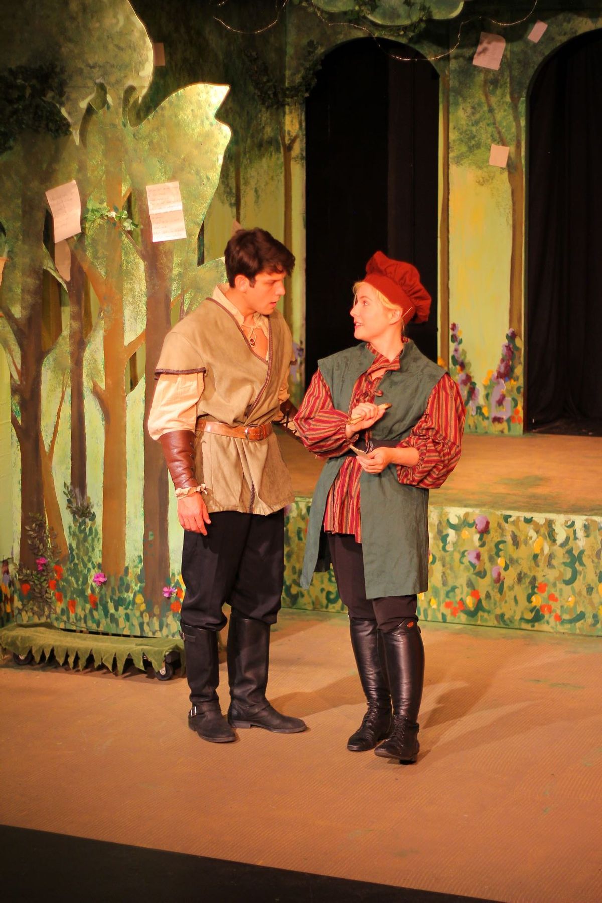 Rosalind (Erin Manker) uses her disguise as a man to teach Orlando (Nick Napoli) a valuable lesson in love.
Photo by Luis Aranda