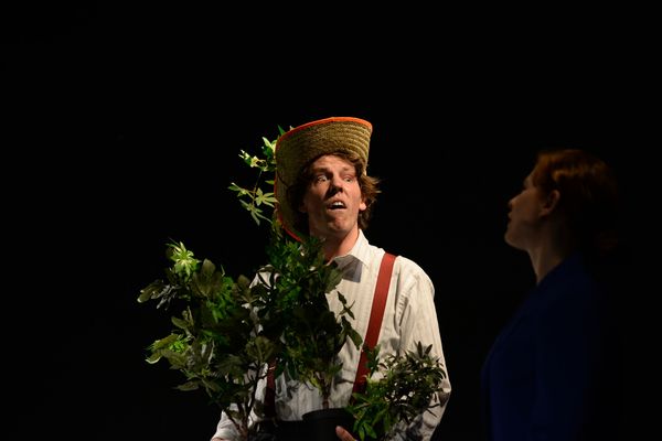 Andy McCain as Corin, and Dalia Stone as Silvia. Photo by Ryan Krukowski. 5
