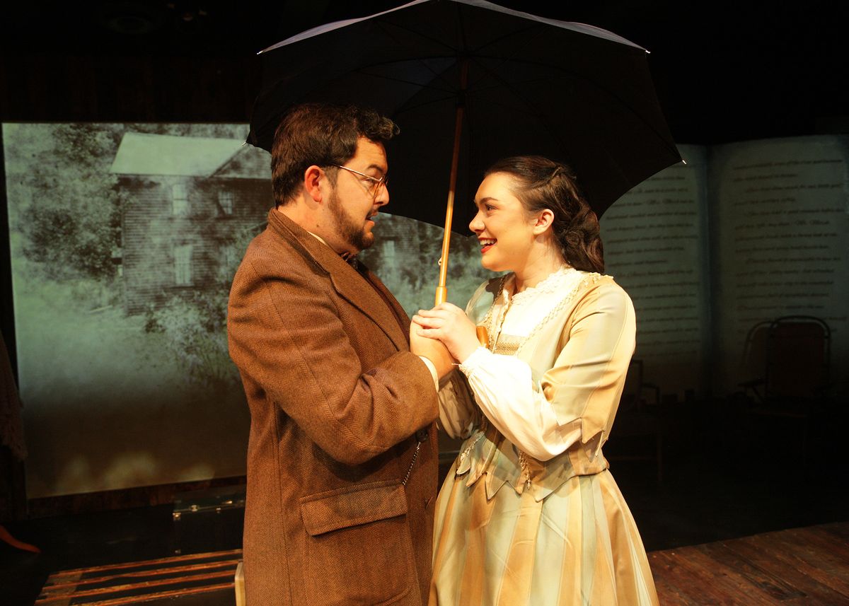 Tucker Boyes as Professor Bhaer and Sarah Pierce as Jo March Chance Theater's production of "Little Women - The Broadway Musical" is playing November 25 - December 23, 2022 at Bette Aitken theater arts Center on the Cripe Stage. Music by Jason Howland; Lyrics by Mindi Dickstein; Book by Allan Knee. Based on the novel by Louisa May Alcott. Directed by Casey Long, Music Direction by Gabrielle Maldonado.