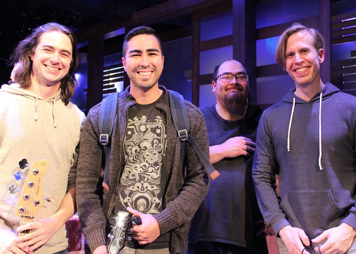 The "Next to Normal" BAND! Jacob Gonzalez, Jimmy Beall, Sho Fujieta, Stephen Hulsey on Opening Night of "Next to Normal," playing January 28 - February 27, 2022 at Chance Theater in Anaheim, CA.
