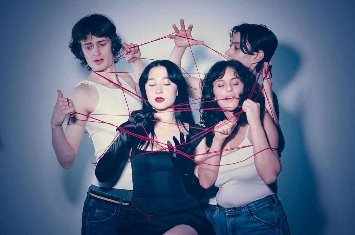 Lucy, played by Sophia Madeline Morrison, and her lovers, played by Sebastian Kim, Jack Colton Clark, and Rachel Mu  oz.
