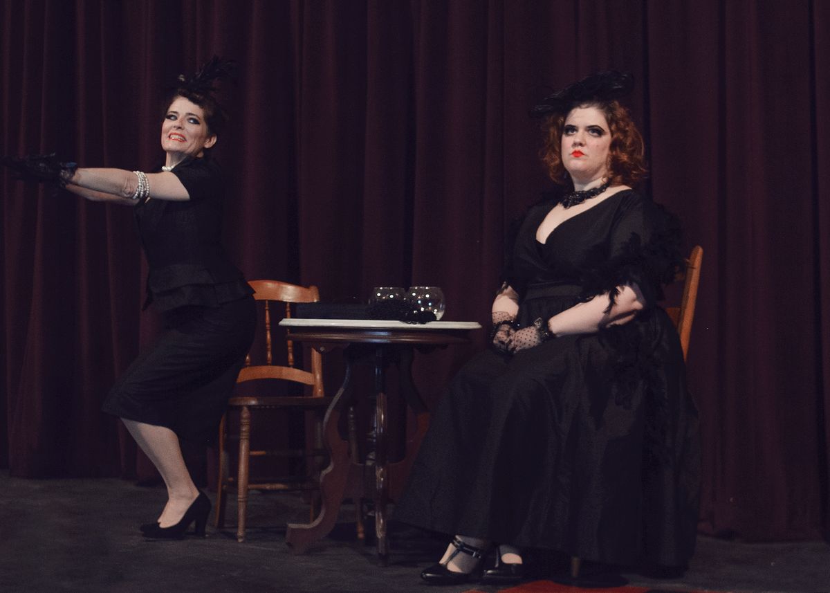 Susan Abrams as Flora and Stacy-Lee Erickson Frome as Bessis in "A Perfect Analysis Given By a Parrot" as part of THREE BY TENN at the Sherman Playhouse.