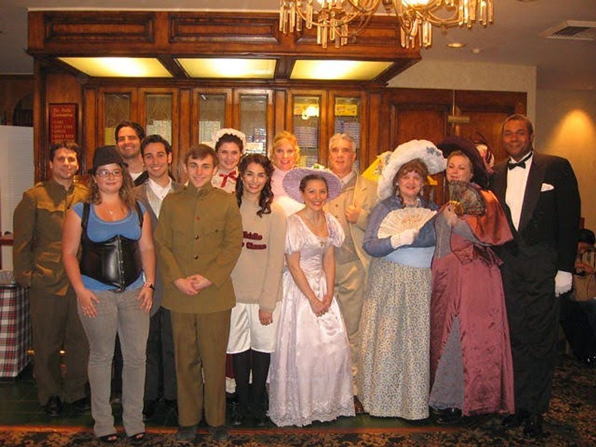 Joined by the Entire Cast, veteran and award-winning stage actor and play director Darryl Maximilian Robinson ( far right ) appeared as The Butler John Lawless in the 2011 Glendale Centre Theatre 55th Anniversary Revival Production of Kyle Crichton's The Happiest Millionaire.  Photo courtesy of May Family Adventures. 