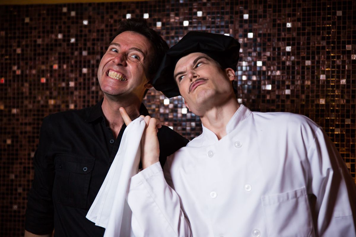 Truffles: Jazz, Murder, and Dinner Theater opens its Fall Season at Swing 46 for weekly shows beginning October 14th, with special Halloween performance at Joe's Pub at the Public on October 31st.
Cast L to R: Cem Uyanik, Spencer Wolfe.
Photo Credit: Stephen Pyo.
Truffles: Jazz, Murder, and Dinner Theater opens its Fall Season at Swing 46 for weekly shows beginning October 14th, with special Halloween performance at Joe's Pub at the Public on October 31st.
Cast L to R: Cem Uyanik, Spencer Wolfe.
Photo Credit: Stephen Pyo.