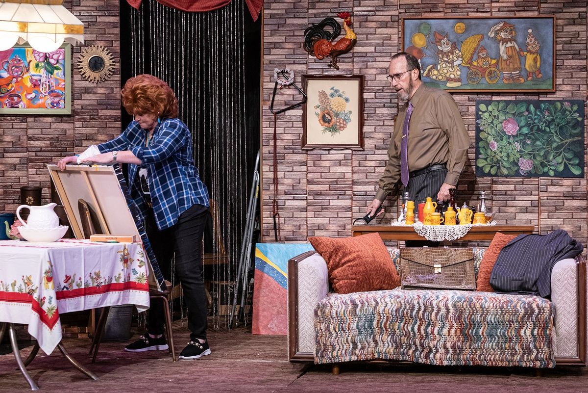 Here's the painting!
Helen Raptis as Maude and Michael Fisher-Welsh as Lionel
Photo by David Kinder/Kinderpics