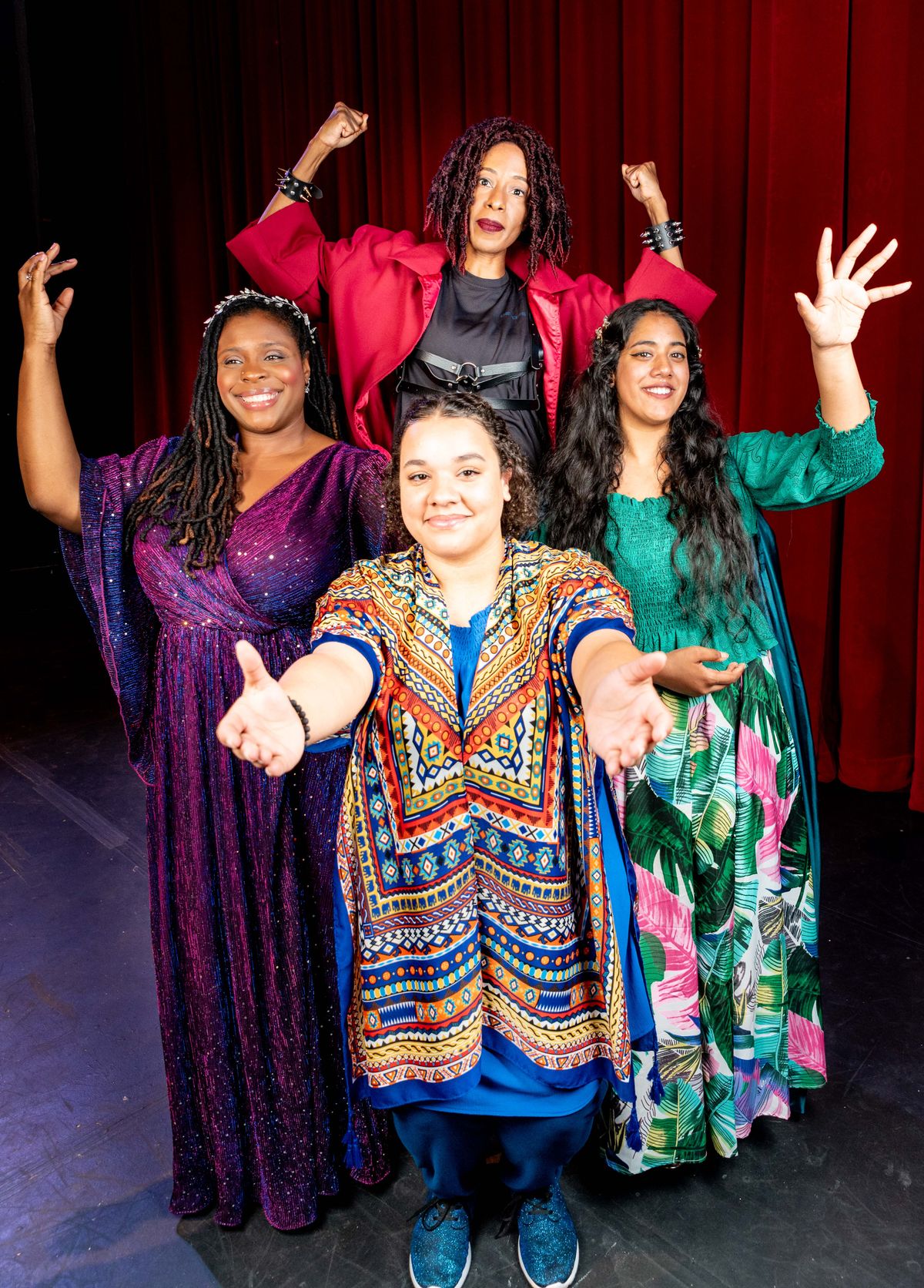 The Gods of Once On This Island:
Asaka (Randi Seepersad), Agwe (Anderson Gray), Erzulie (Alana Simone) and Papa Ge (Tai Alexander).  Photo by THsquared Photography