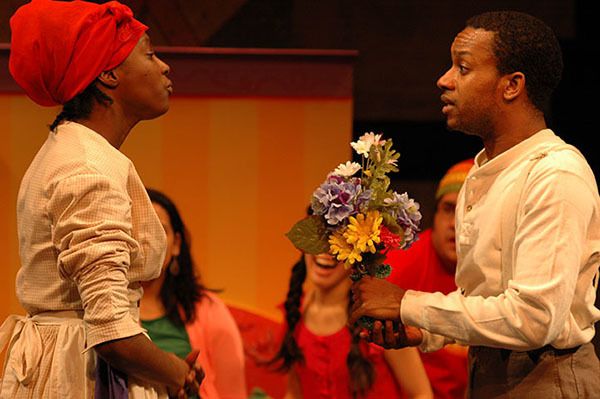 (left to right) Danea Robinson and Donnell E. Smith
in a scene from Show Way.  Photo credit: Sun Productions 2