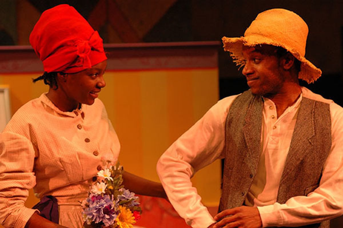 (left to right) Danea Robinson and Donnell E. Smith
in a scene from Show Way. Photo credit: Sun Productions (left to right) Danea Robinson and Donnell E. Smith
in a scene from Show Way. Photo credit: Sun Productions