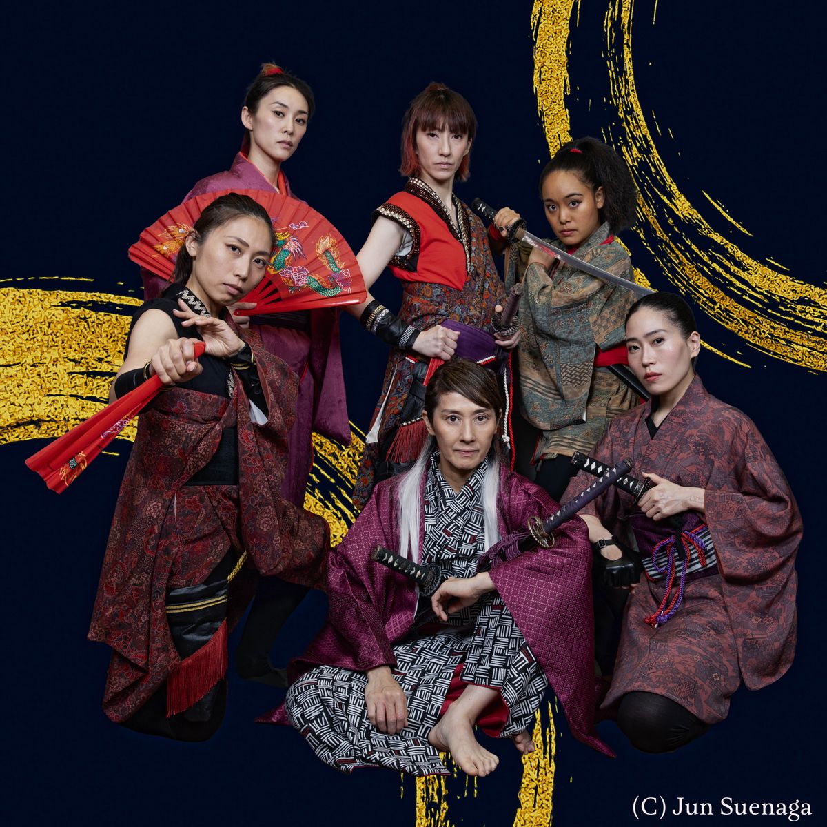 Cast of When The Wind Blows from left, Shieri Yamafuji, MK Haresign, Kyo Kasumi, Yuriko MIyake, Rina Majima, & Eureka Nakano Grimes. Photo by Jun Suenaga