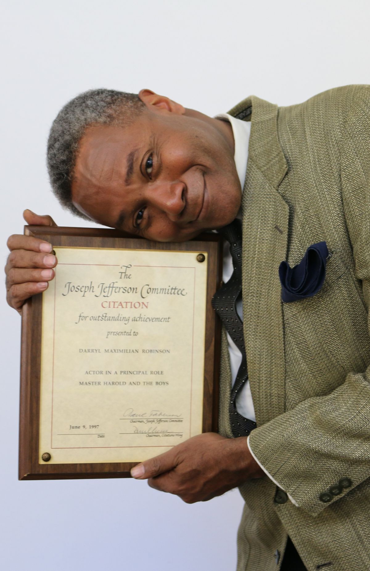 With Master Harold And The Boys by Athol Fugard, Veteran Actor and Play Director Darryl Maximilian Robinson won a 1997 Chicago Joseph Jefferson Citation Award for Outstanding Actor In A Play. With Master Harold And The Boys by Athol Fugard, Veteran Actor and Play Director Darryl Maximilian Robinson won a 1997 Chicago Joseph Jefferson Citation Award for Outstanding Actor In A Play.