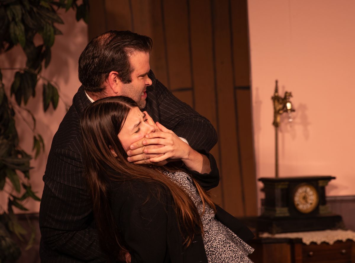 Josh Head as JONATHAN BREWSTER and Marrin Eighinger as ELAINE HARPER