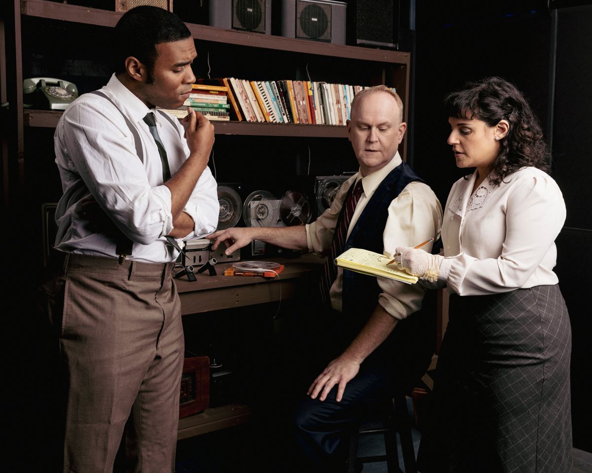 Clifford Lewis (Terrance Smith*), Tony Schwartz (Michael Champlin*) & Louise Brown (Roneet Aliza Rahamim) in the Regional Premiere ?Daisy? at Hillbarn Theatre on stage Jan.23 - February. 9, 2025. *App Clifford Lewis (Terrance Smith*), Tony Schwartz (Michael Champlin*) & Louise Brown (Roneet Aliza Rahamim) in the Regional Premiere ?Daisy? at Hillbarn Theatre on stage Jan.23 - February. 9, 2025. *App