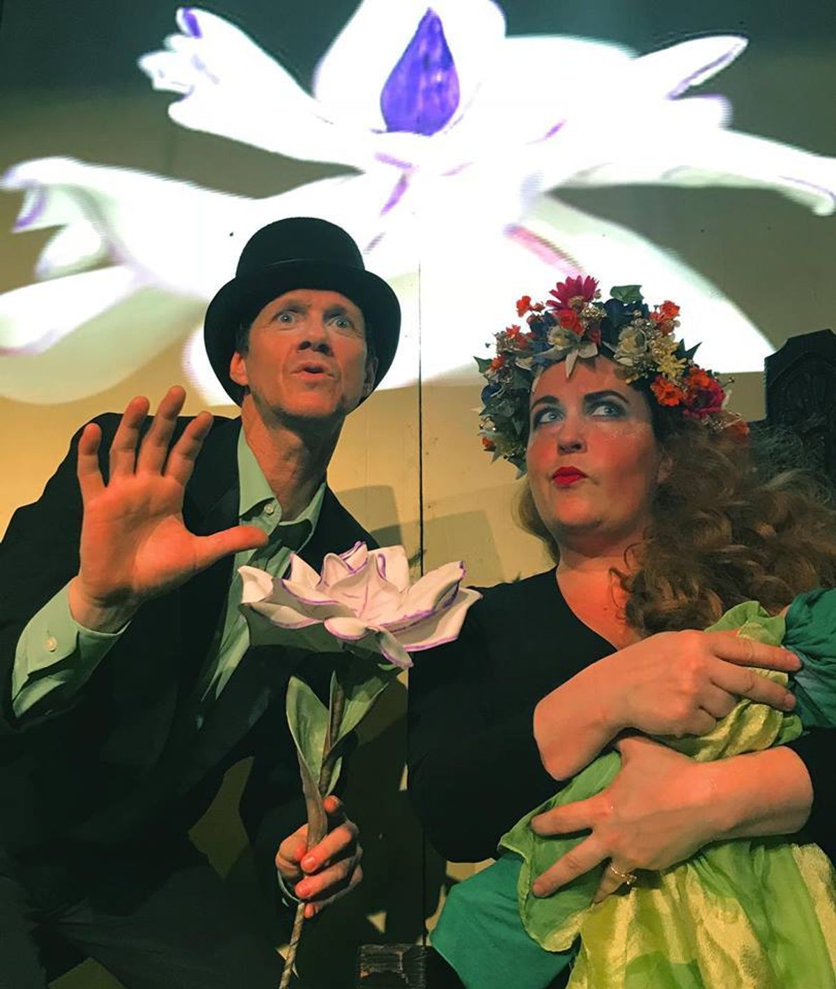 Steve Emerson as Oberon and Lorelei Moore as Titania