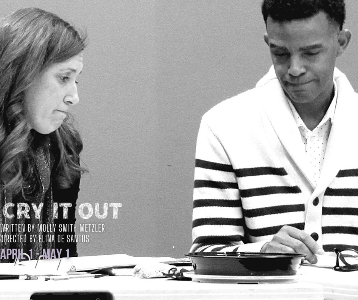Aubrey Saverino and Seyto James during the first read through for "Cry It Out". "Cry it Out" runs at Chance Theater at Bette Aitken theater arts Center in Anaheim, CA April 1 - May 1, 2022. 