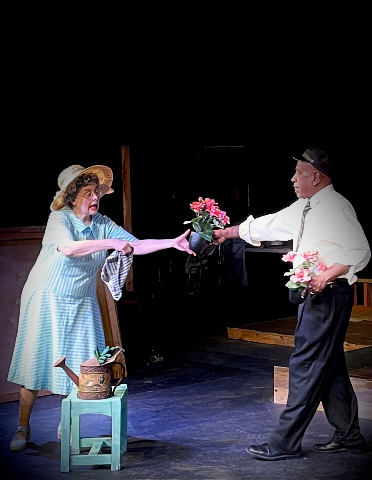 Miss Daisy (Barbara Brandt) and Hoke (James West III) at the Cemetery 